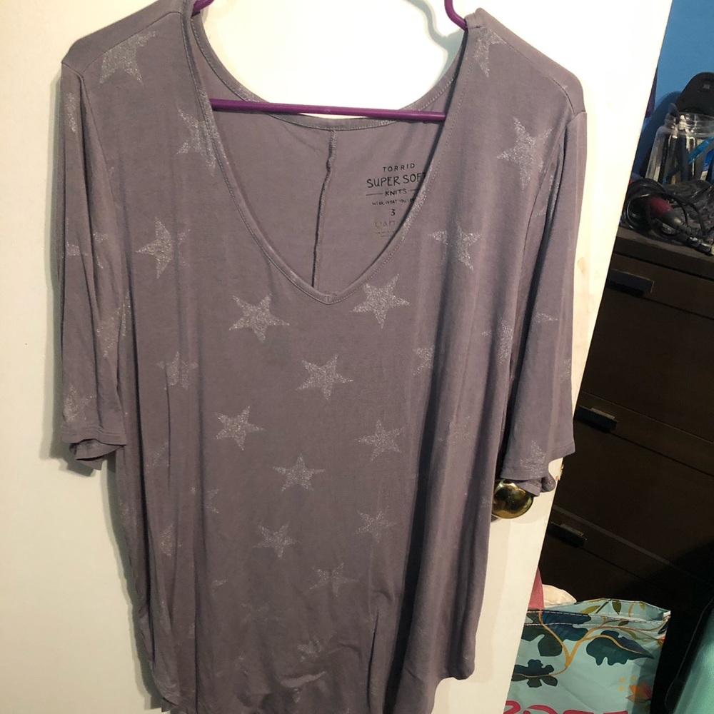 Gray super soft TShirt with stars